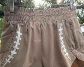 Personalized Football shorts, glitter game day football mom shorts, football glitter running shorts, game day mom outfit
