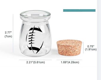 Football Dirt Jar Keepsake, Senior Night Football Gift, Player Team Banquet Gift, Friday Night Lights Sports Memory Jar with Cork