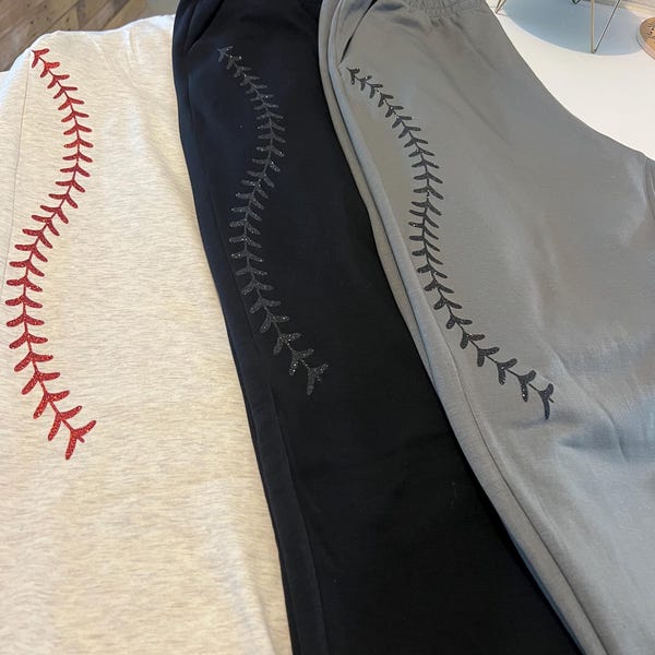 Baseball Stitch Joggers | Softball Mom Sweatpants | Game Day Joggers | Baseball Lover Gift | Cozy Loungewear | Athletic Joggers for Women