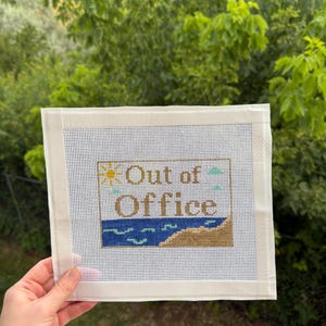 Out of Office Beach Pattern — Cross Stitch/Needlepoint (PDF Download)