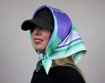 100% Silk Scarf , Silk Bandana , Square Scarf , Summer Silk Scarf , Head Scarf , Gift Idea , Scarf 23.62inc/60cm , Hair Wrap
