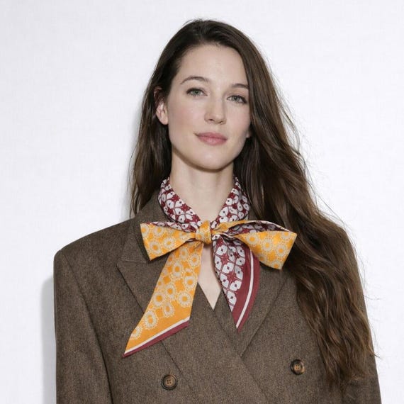 Silk Scarf, Twilly Scarf, Ponytail Scarf, Bag Accessory  display picture 1