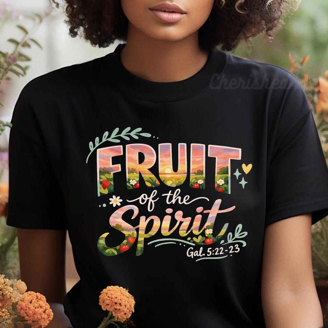 Christian Fruit of the Spirit Strawberry Doodle Women Shirt, Bible ...