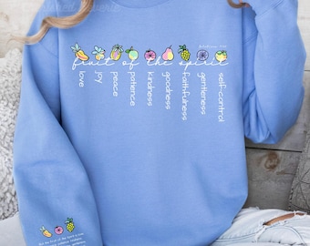 Christian Women Fruit of the Spirit Shirt, Easter Religious Gift, Faith Based Sweatshirt, Bible Verse Tee, Jesus Lover Tshirt, Gift for Her