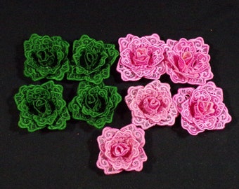 Embroidered lace rose bud (no stem)
