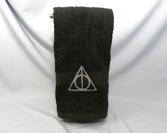 Embroidered Hand Towel - Geeky Wizard Bathroom Decor