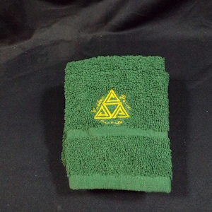 MADE TO ORDER - Video game Hero and princess crest inspired embroidered hand towel