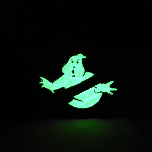 MADE TO ORDER - 3 inch high Glow in the dark Ghost hunters iron on patch no ghost cosplay costume nerdy geeky gift
