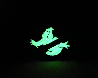 MADE TO ORDER - 3 inch high Glow in the dark Ghost hunters iron on patch no ghost cosplay costume nerdy geeky gift