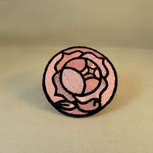 MADE TO ORDER -  2 or 3 inch Rose bride school rose crest inspired iron on patch Ohtori Academy rose seal anime manga