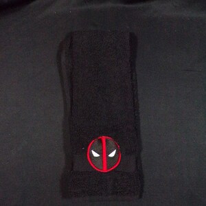 MADE TO ORDER - Anti-hero comic book inspired embroidered hand towel geeky nerdy bathroom gift image 2