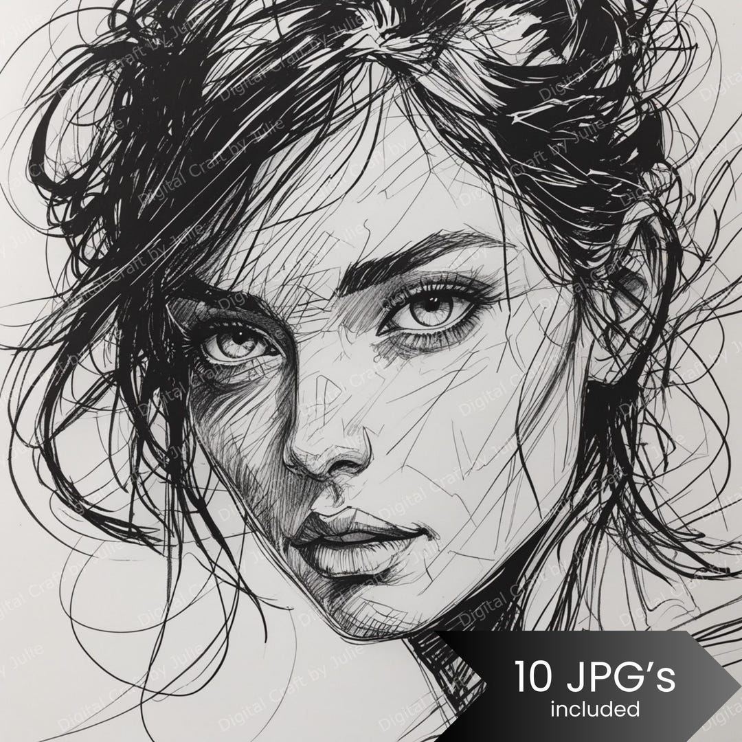 10 Face Line Art Clipart Bundle Black And White Art Scrapbooking 10 face line art clipart bundle black and white art scrapbooking