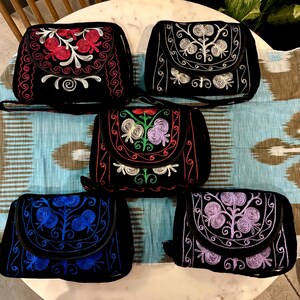 Handcrafted Uzbek Messenger Bag | Traditional Woven Motifs | 11&quot; Shoulder Bag with 24&quot; Strap