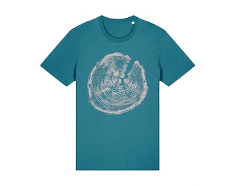 Organic Tree Ring Print T-Shirt, Vegan Earthy Tee