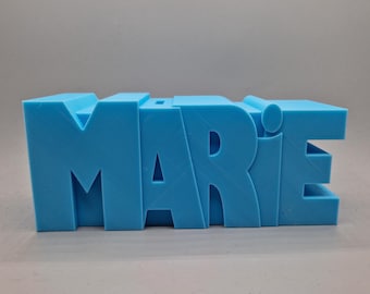Hucha personalizada para niños: regalo de nacimiento, cumpleaños, alcancía y decoración, modelo de letras 3D Gilly