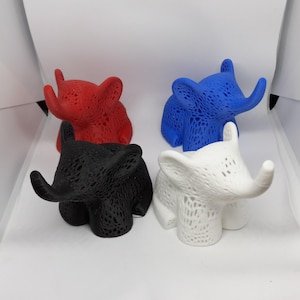3D Printed Elephant Tea Light Holder: Lacy Nursery Night Light