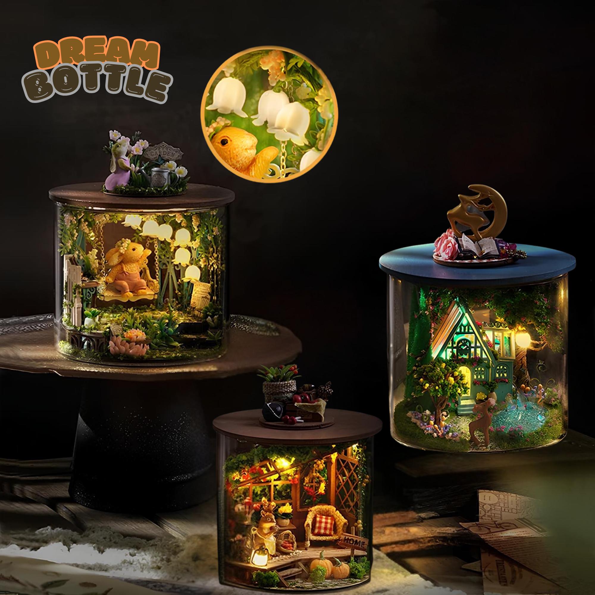 DIY Miniature Dollhouse Kit: 3D Magic Garden in Glass Bottle