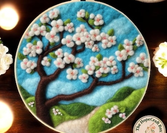 DIY Wool Felting Kit: Tree & Flower Embroidery Art