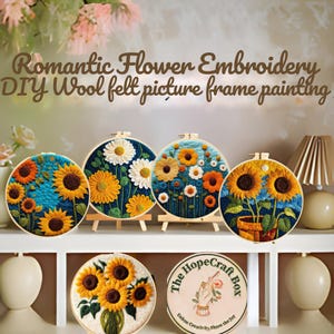 DIY Sonnenblumen Nadelfilz-Kit: Malerei aus Wollfilz