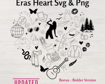 Era Heart Svg Eras Symbol Png Digital File Taylor Png Taylor Era Heart Design Era Sublimation Design Music Icon Svg File for Merchandise