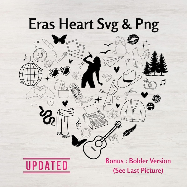 Era Heart Svg Eras Symbol Png Digital File Taylor Png Taylor Era Heart Design Era Sublimation Design Music Icon Svg File for Merchandise