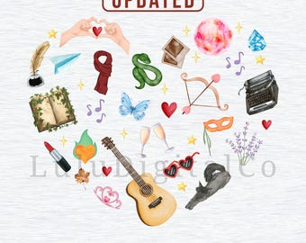 Watercolor Eras Heart Png Music Digital File Era Sublimation Pop Star Clip Art Era Symbol Watercolor Doodle Era Poster Album Png Eras Png