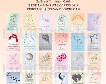 Affirmationskarten zur Selbstliebe | Druckbare Affirmationen | -Ära inspiriert | Tägliche positive Affirmationen | Mentales Wellness Karten
