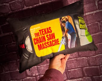 Horror Video Tape Chainsaw Texas VHS Home Cushion Decor Furnishing VHS Retro Nostalgia Gift