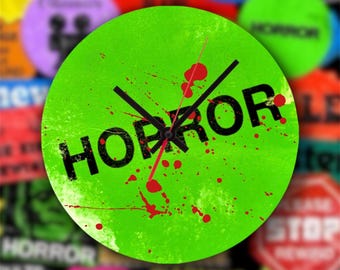 VHS Sticker Glass Clock Horror Nostalgia 80s Video Tape Retro Home Decor