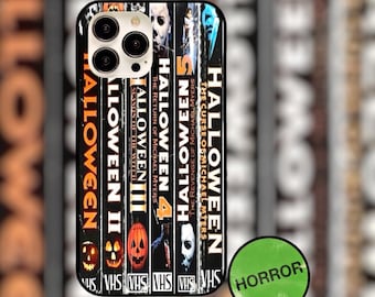 Horror Movie Phone Cases Halloween Michael Myers Classic VHS Stack Vintage iPhone Samsung