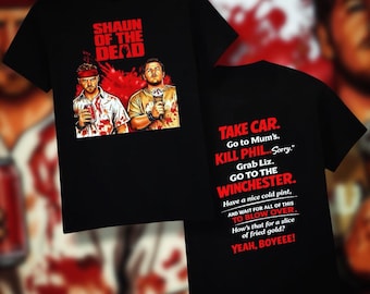 Horror Comedy Shaun of the Dead Zombie British Movie Tshirt