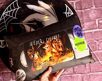 Jeepers Creepers 00s Justin Long Horror Movie Cushion, VHS Tape Pillow, Retro Home Decor