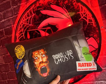 Ghosts 13 Thirteen Horror Matthew Lillard Movie Cushion, VHS Tape Pillow, Retro Home Decor