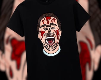 Horror American Patrick Psycho Bateman Christian Bale 00s Tshirt