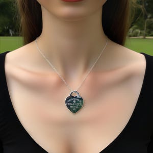 Colar com pingente redondo Tiffany, colar de prata com etiqueta de coração para mulheres, presente requintado, melhor presente para ela