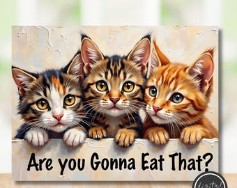 Funny Cat Glass Cutting Board Sublimation Design: Are You Gonna Eat That PNG