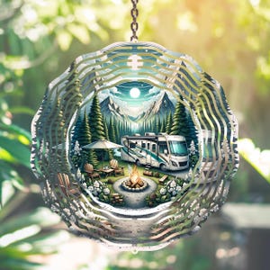 Campground Wind Spinner Design for Sublimation Camping Wind Spinner PNG Design Digital Download - RV Camping Sign PNG Commercial Use Graphic
