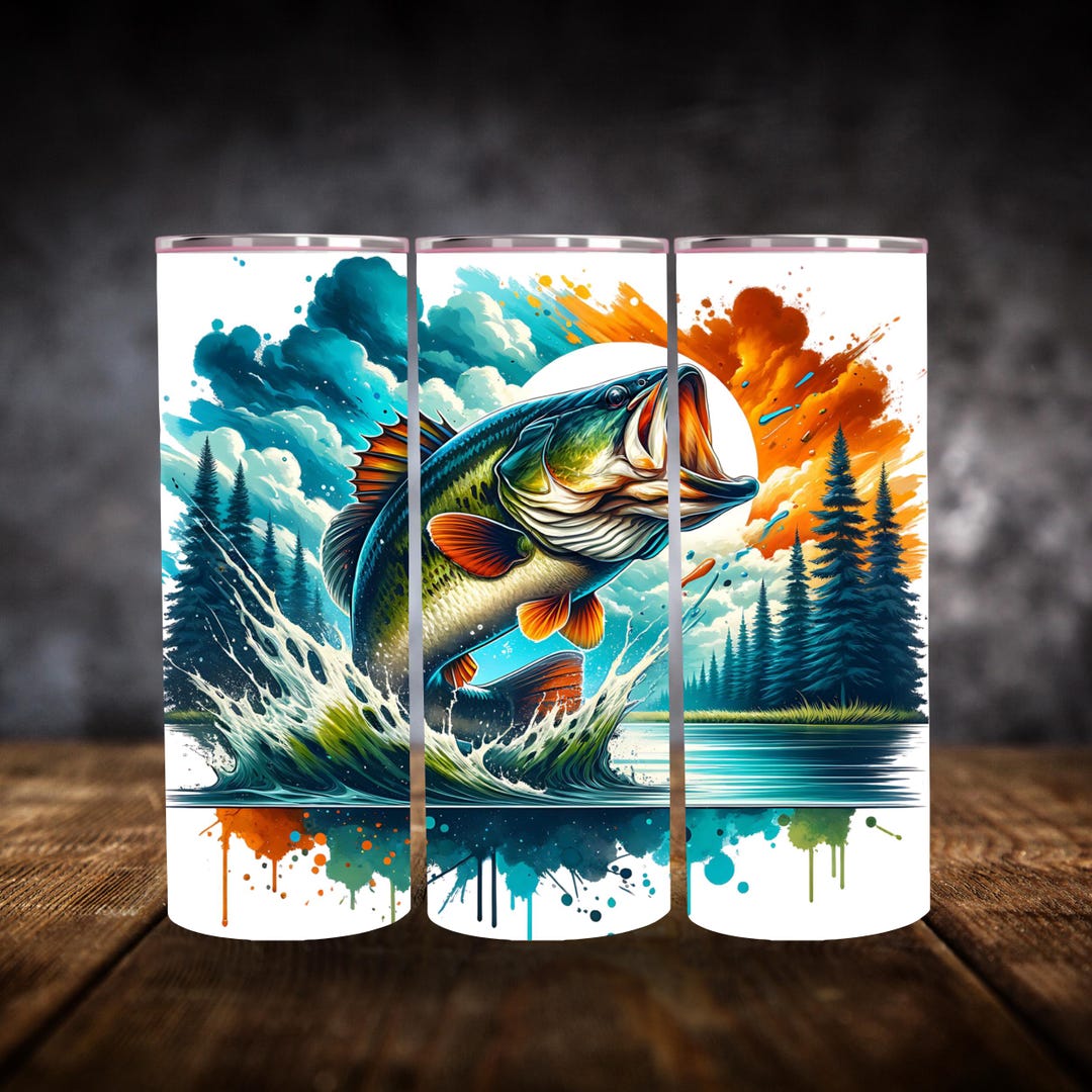 Fisherman 20oz Skinny Tumbler Wrap PNG Sublimation Design - Etsy