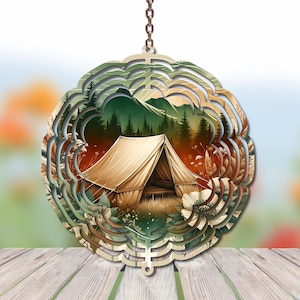 Camping Tent Wind Spinner Sublimation Design Camping Wind Spinner PNG Design - Digital Download - Campground Sign PNG Commercial Use Graphic