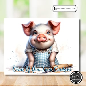 Niedliches Backschwein Sublimations-Schneidebrett Design, Bauernhaus Schwein Sublimation Bauernhof Tier Schneidebrett Datei Design-Download für die Küche