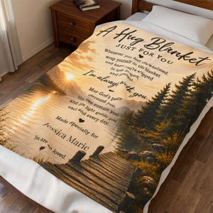 Personalized Hug Blanket, Christian Comfort Blanket, Encouragement Throw, Prayer Blanket for Anxiety, Faith Based Gift for Her image 7
