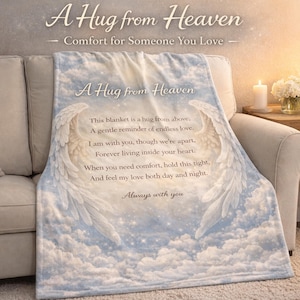 Sympathy Blanket Gift, A Hug from Heaven Blanket, Memorial Gift for Loss of Loved One, Bereavement Gift, Comfort Blanket, Grief Gift