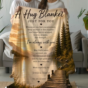 Personalized Hug Blanket, Christian Comfort Blanket, Encouragement Throw, Prayer Blanket for Anxiety, Faith Based Gift for Her image 2