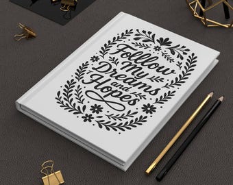 Floral Hardcover Dream Journal: Inspirational Writing Notebook