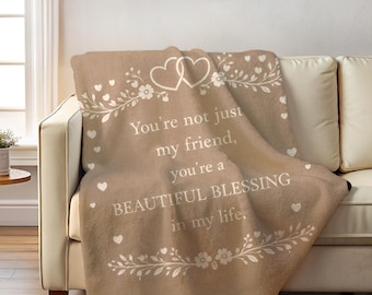 Friendship Blanket Gift, Cozy Best Friend Throw, Meaningful Appreciation Gift, Friend Birthday Throw, Galentine Gift, Thinking of You