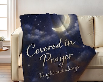 Prayer Blanket, Night Prayer Throw, Faith Comfort Blanket, Christian Encouragement Gift, Sympathy Prayer Blanket, Cozy Religious Throw
