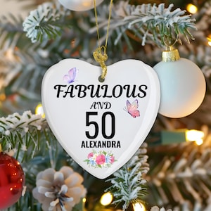 Personalized Birthday Ornament-Fabulous at Any Age, Keepsake Gift, Custom Gift for Her, Fabulous Birthday Celebration, Custom Memory Gift