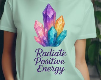 Chakra Crystal T-Shirt: Positive Energy, Spiritual Mindfulness