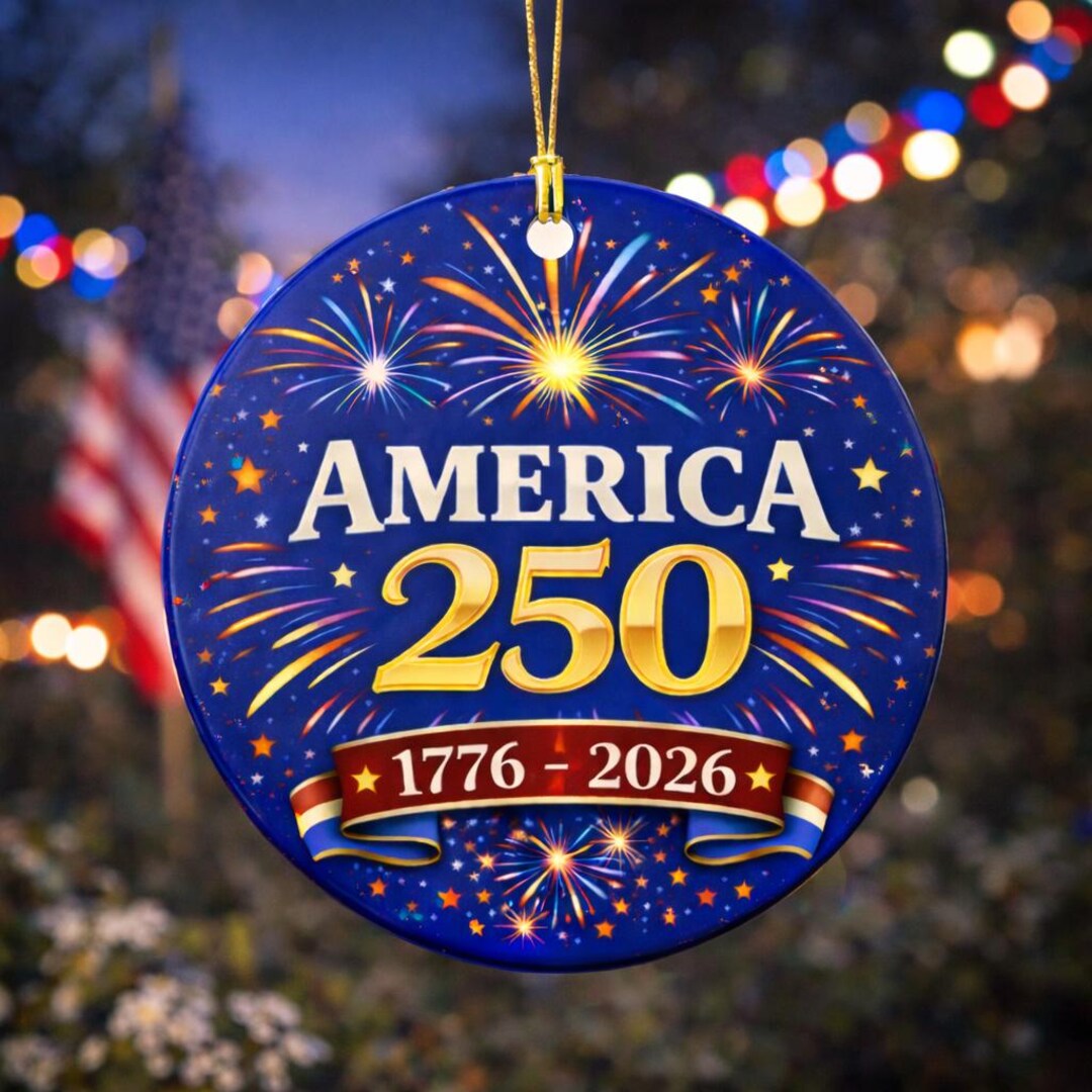 America 250 Ornament, Patriotic Fireworks Ornament, USA 250th ...