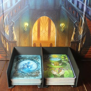 Organizador de porta-cartões Mysterium para cartas grandes, jogos de tabuleiro, armazenamento de baralho simples ou duplo